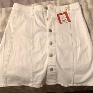 NWT white jean skirt